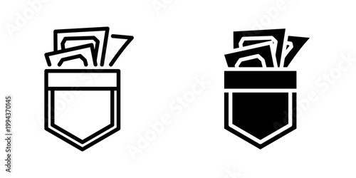 Pocket icon, element icon for design branding, print, and digital media