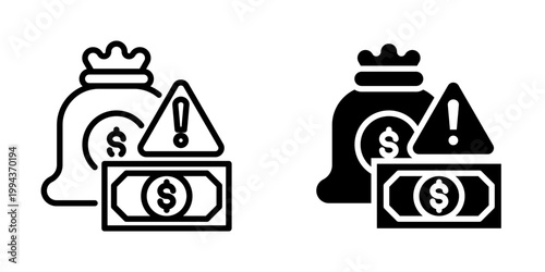 Illegal money icon, element icon for design branding, print, and digital media