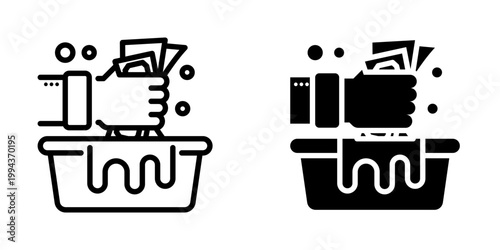 Money laundering icon, element icon for design branding, print, and digital media