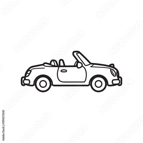 Toy car outline vector flat illustration design