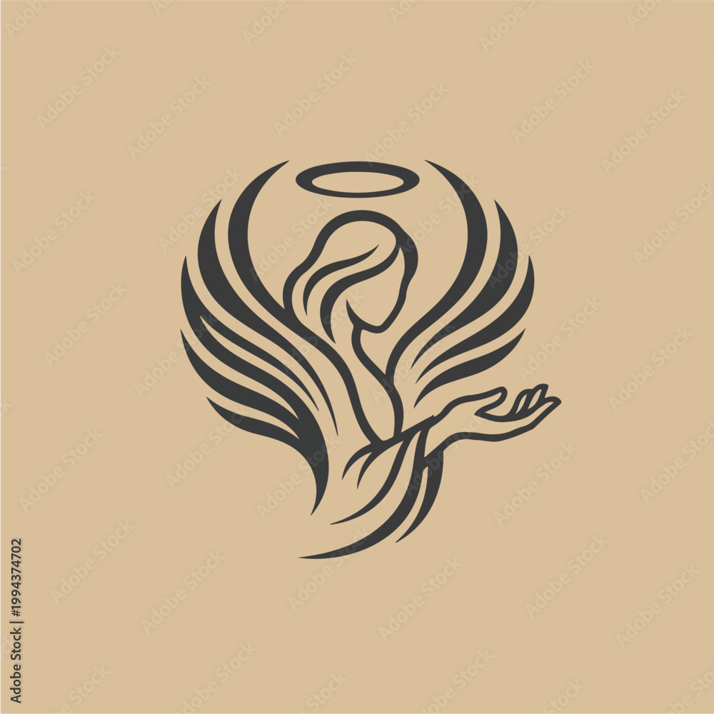 Fototapeta premium Angel Wings Symbol Design.
