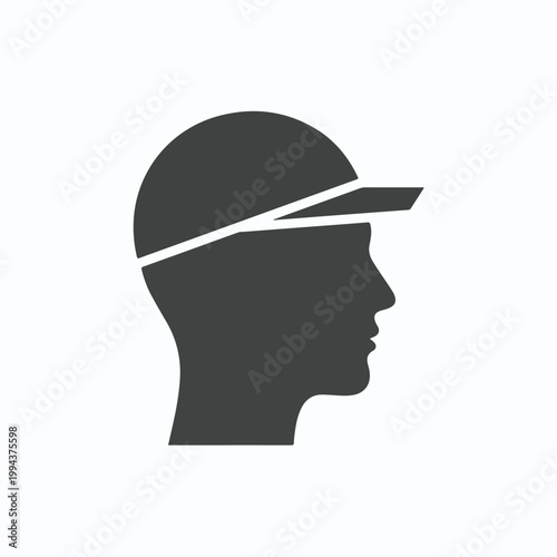 Black silhouette of human head.