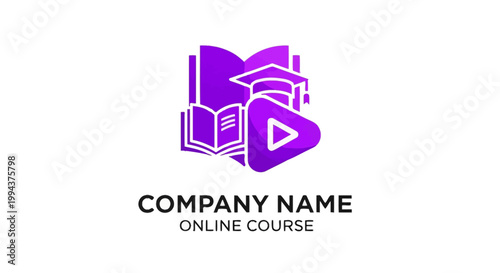 Online Course Educational Logo Design.