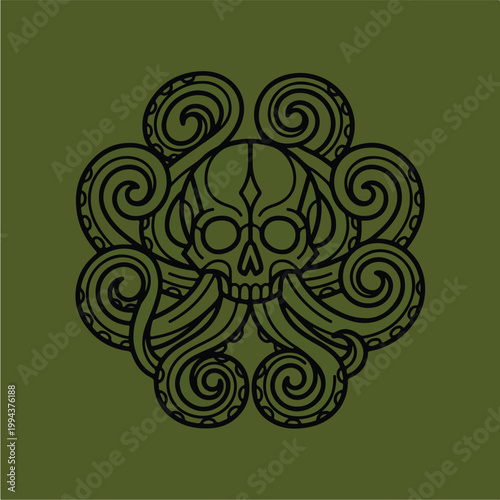 Celtic skull symbol design.