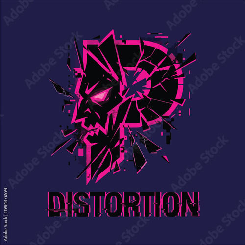 Distorted face with broken glass.