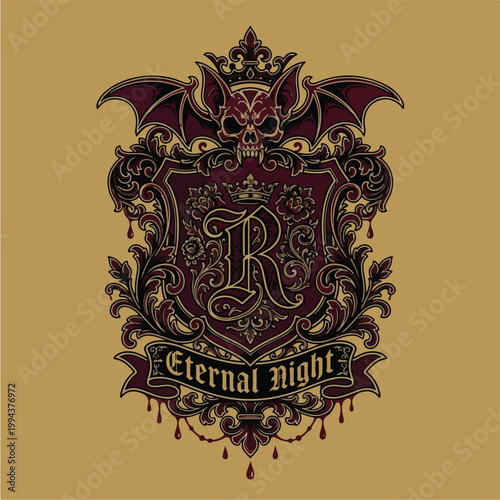 Eternal Night Gothic Emblem Design.