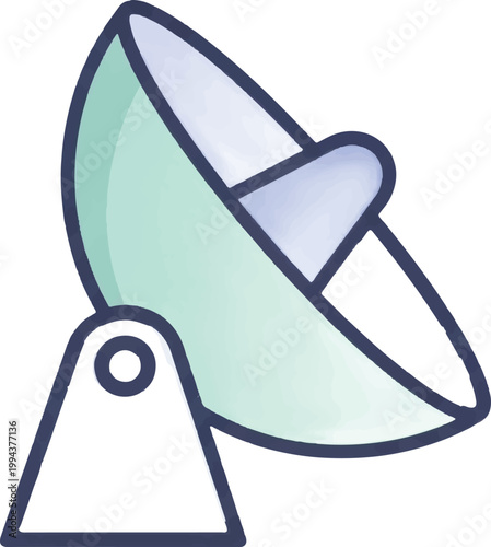 Satellite Dish Icon, Vector Satellite, Dish Antenna, Communication Symbol