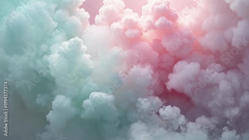 Soft Pastel Cloud Formation in Shades of Pink and Green