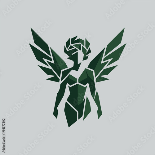 Green Winged Humanoid Graphic Design.