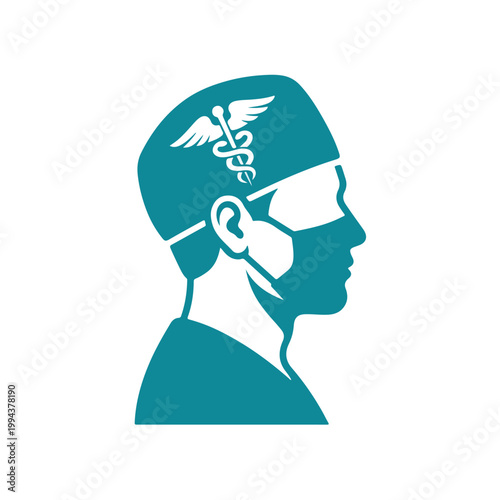 Medical Doctor Head Icon Profile.