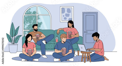 A brightly lit hair salon scene with customers stylists and modern interior design elements