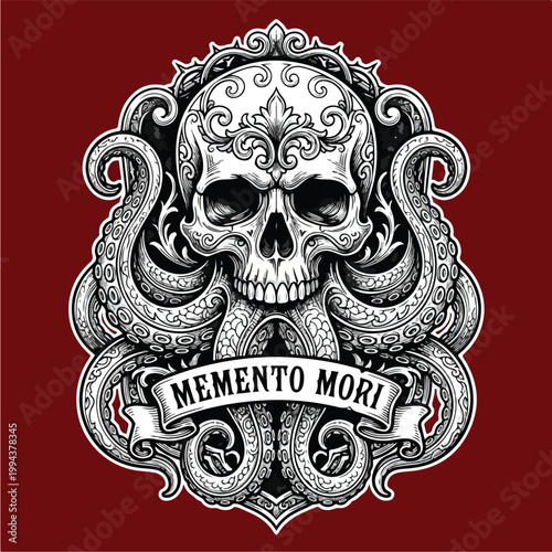 Memento Mori Skull Design Art.