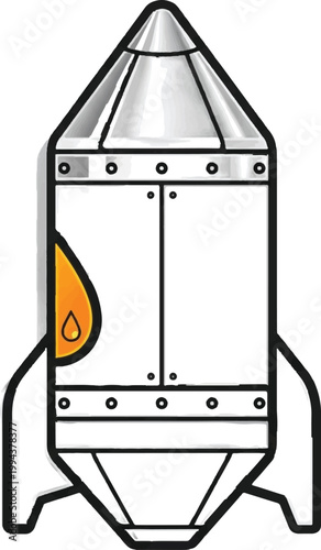 Rocket, Space, Metallic, Vector Illustration, Spacecraft, Exploration, Travel