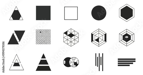 Geometric shapes collection abstract design elements