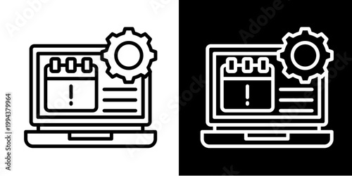 Project Planning Icon Set White Style Collection