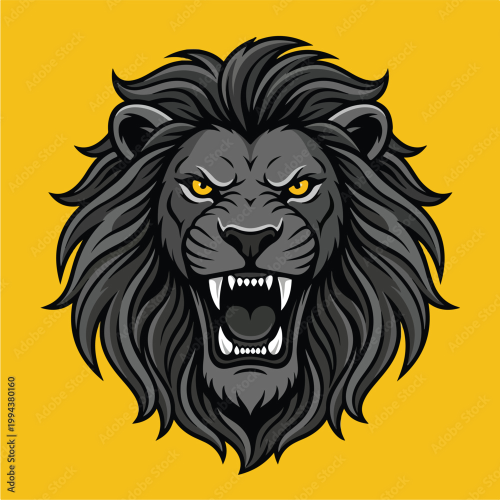 Fototapeta premium Roaring Lion Cartoon Illustration 1.