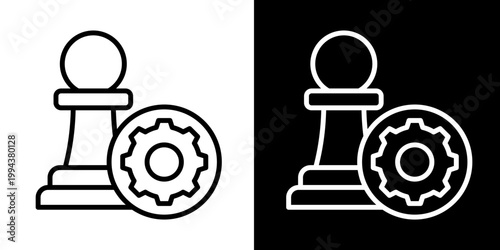 Strategy Planning Icon Set White Style Collection