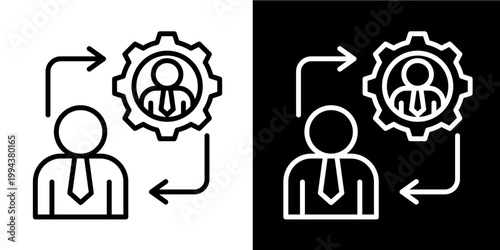 Employee Rotation Icon Set White Style Collection