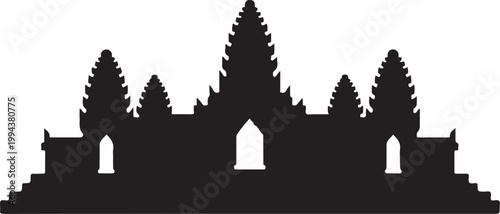 Siem reap cambodia black white silhouette famous landmark