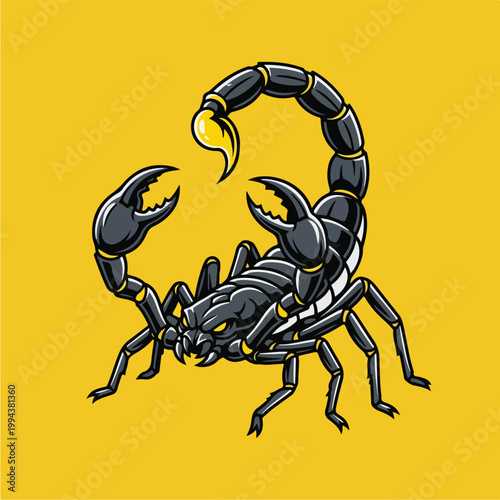 Scorpion on Yellow Background 1.