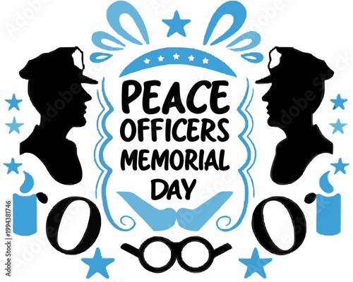 PEACE OFFICERS MEMORIAL DAY vector illustration isolated on white background
