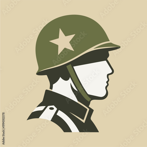 Soldier Helmet Star Symbol.