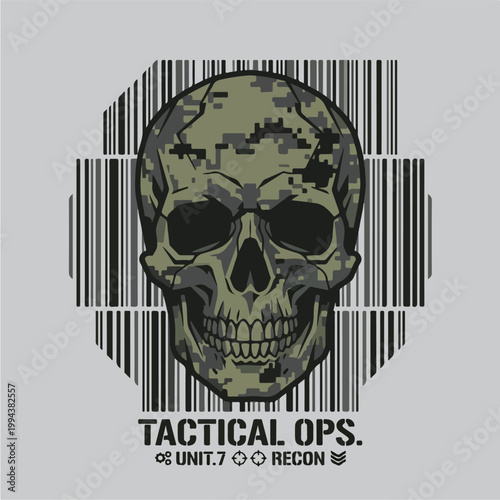 Tactical Skull Military Symbol.