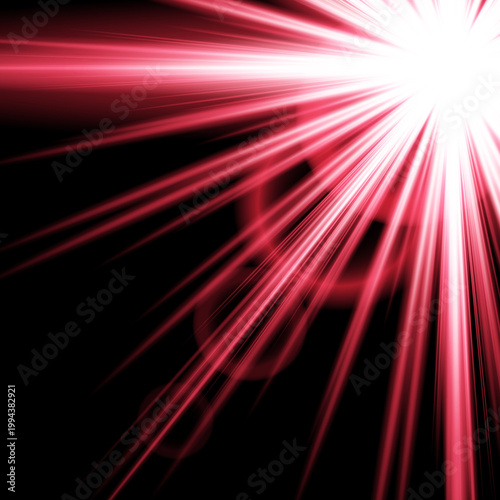 Abstract Red Light Burst Background with Dynamic Energy Rays
