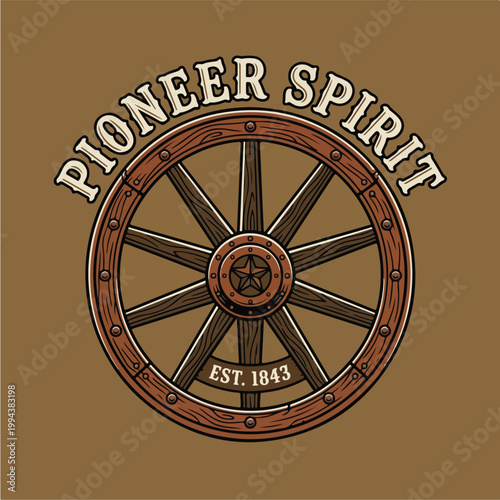Vintage Wagon Wheel Design.