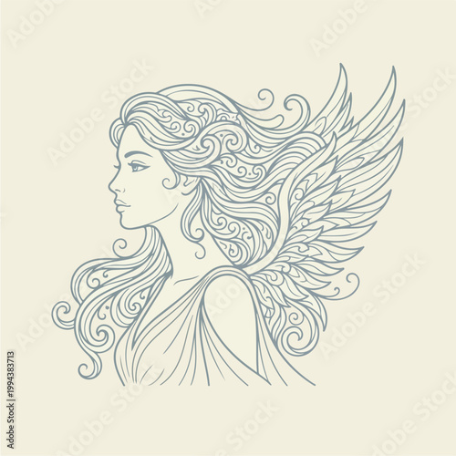 Woman with Angel Wings Portrait.