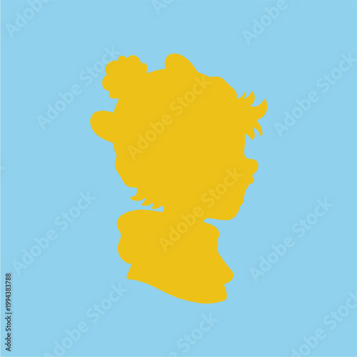 Yellow Blob Isolated on Blue.