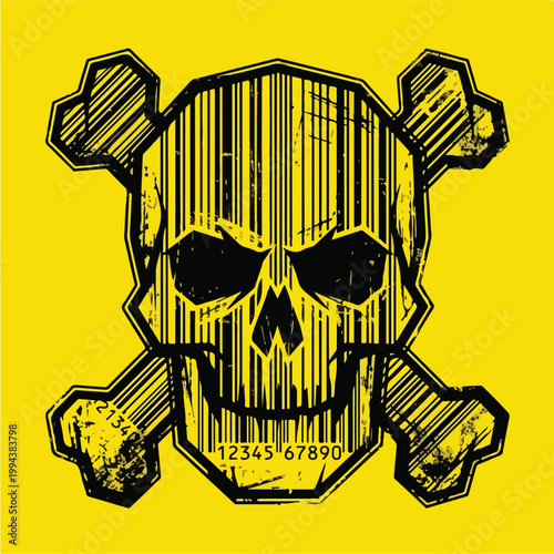 Wooden Skull and Crossbones Symbol.
