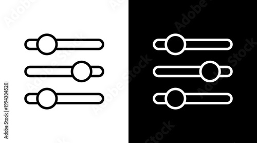 Adjustments  White Icon Set Design