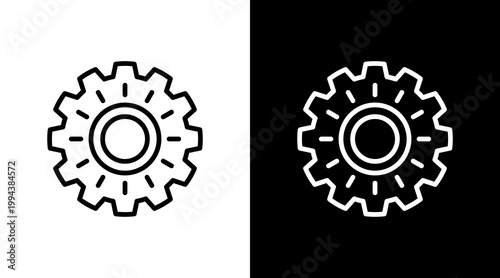 Cogwheel  White Icon Set Design