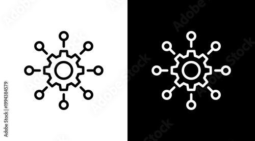 Management  White Icon Set Design