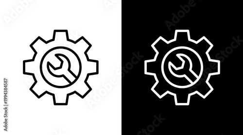 Service  White Icon Set Design