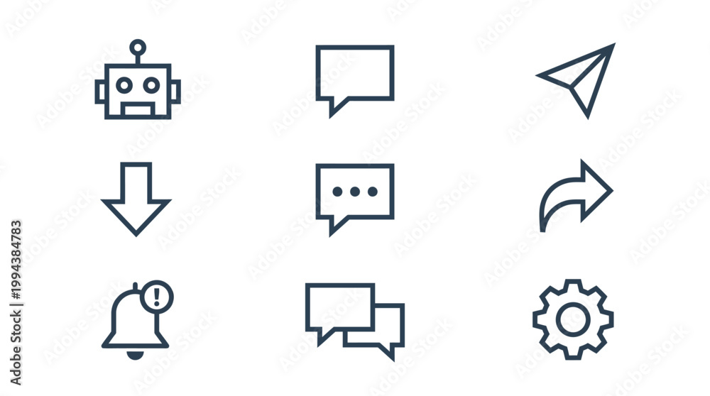Fototapeta premium Collection of chat and technology icons.