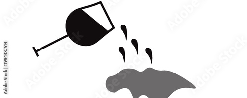 Ikon gelas anggur dalam gaya padat hitam. simbol linier.