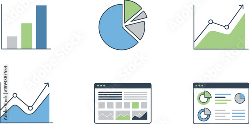Data charts illustrate business performance and analytical projections.