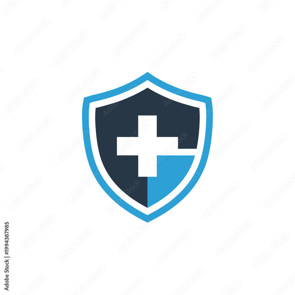 Obraz premium Medical shield protection symbol icon.