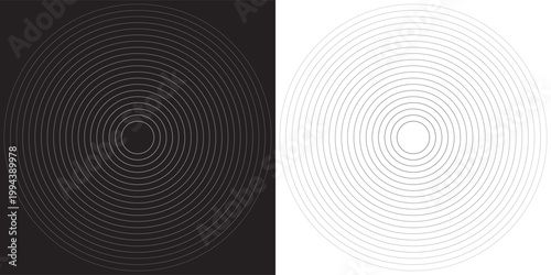 create a bold look with a centric circle background featuring vector graphics of sound waves.