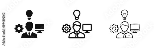 Creative Professional and IT Developer Icon Set