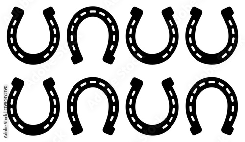 lucky horseshoe icon set