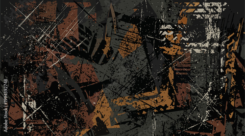 Abstract dark gritty grunge textured artistic composition.
