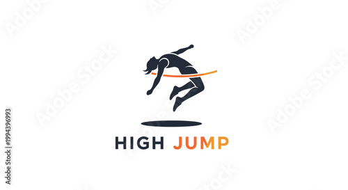 Silhouette of a High Jumper Clearing the Bar in Competition.