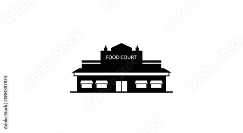 Food Court Restaurant Building Icon.