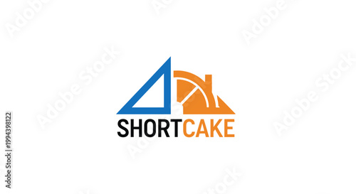 Free Download Shortcake Logo - Modern Design with Blue Triangle and Orange House. - GFXLoad