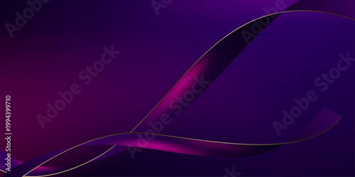 高級感のある紫とピンクのグラデーションに流れる曲線ラインが美しい抽象背景 未来感とエレガントさを演出するデザイン