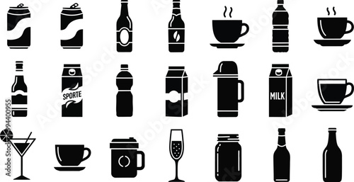 Black and white beverage on white background drink coffee 2