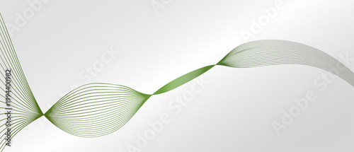 連続する曲線がリズミカルに広がるグリーンのライン構成によるモダンで動きのある抽象背景デザイン